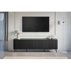 Szafka RTV Vesper 4D 187 cm - czarna elegancja do salonu Szafka RTV Vesper 4D 187 cm - czarna elegancja do salonu