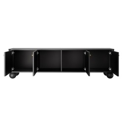 Szafka RTV Vesper 4D 187 cm - czarny / złote uchwyty / nogi kule Szafka RTV Vesper 4D 187 cm - czarny / złote uchwyty / nogi kule