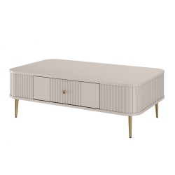 Stolik kawowy Vesper 103x60 cm - kaszmir / złote nogi