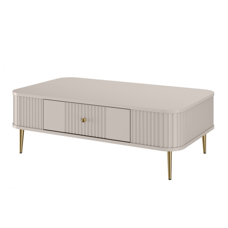 Stolik kawowy Vesper 103x60 cm - kaszmir / złote nogi