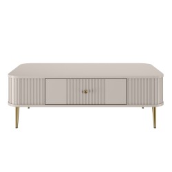 Stolik kawowy z szufladą Vesper 103x60 cm - kaszmir / złote nogi Stolik kawowy z szufladą Vesper 103x60 cm - kaszmir / złote nogi