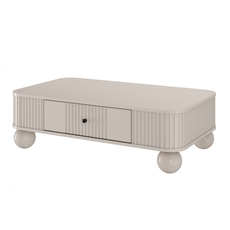 Stolik kawowy Vesper 103x60 cm - kaszmir, czarne uchwyty