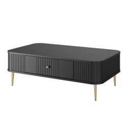 Stolik kawowy Vesper 103x60 cm - czarny/złote nogi