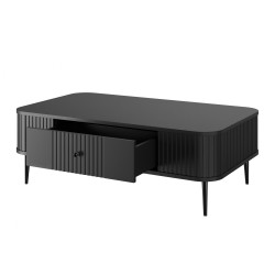 Stolik kawowy z szufladą Vesper 103x60 cm - czarny / czarne nogi Stolik kawowy z szufladą Vesper 103x60 cm - czarny / czarne nogi
