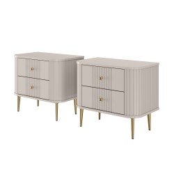 Zestaw szafek nocnych Vesper 56 cm - kaszmir/złote nogi