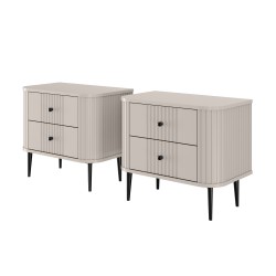 Zestaw szafek nocnych Vesper 56 cm - kaszmir/czarne nogi