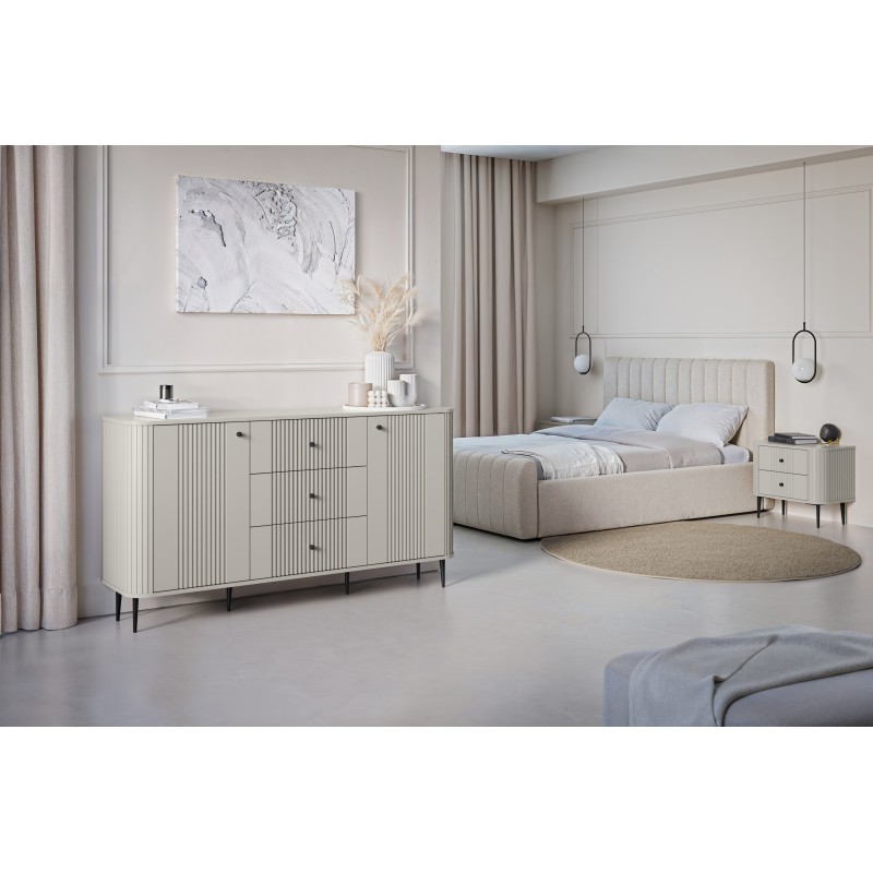 Zestaw szafek nocnych Vesper 56 cm - kaszmir / czarne nogi Zestaw szafek nocnych Vesper 56 cm - kaszmir / czarne nogi