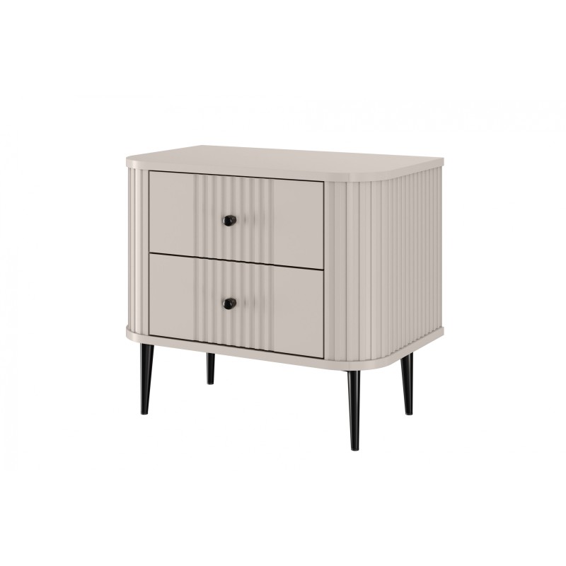 Zestaw szafek nocnych Vesper 56 cm - kaszmir / czarne nogi Zestaw szafek nocnych Vesper 56 cm - kaszmir / czarne nogi