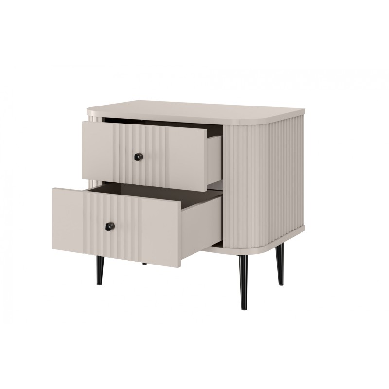 Zestaw szafek nocnych Vesper 56 cm - kaszmir / czarne nogi Zestaw szafek nocnych Vesper 56 cm - kaszmir / czarne nogi