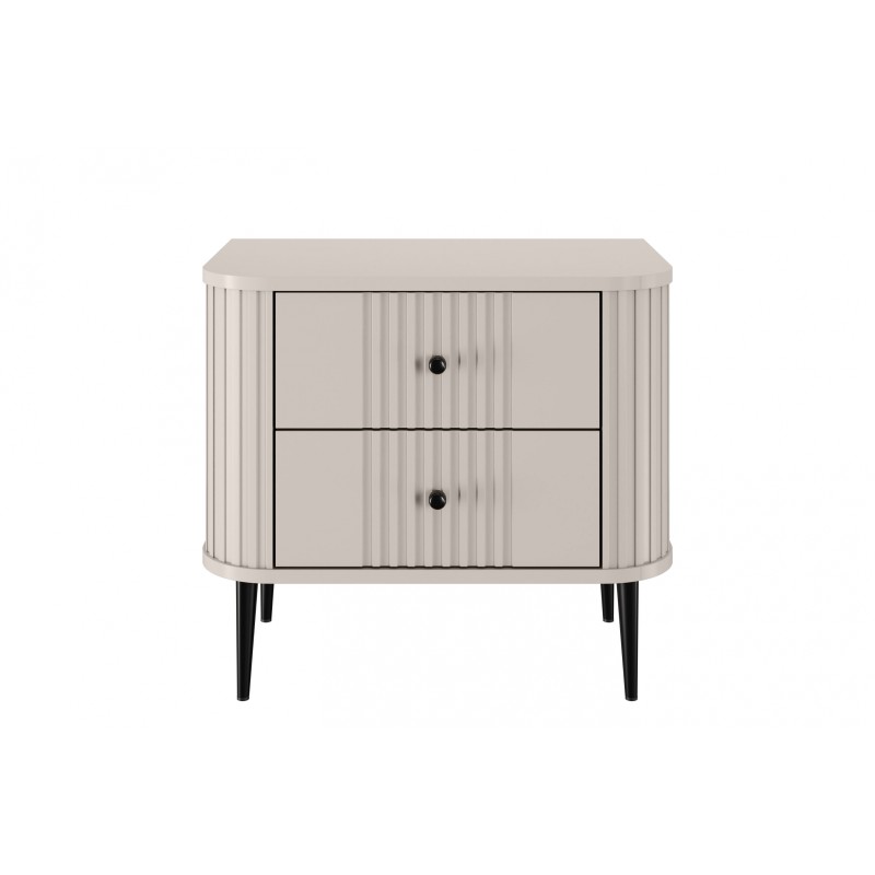 Zestaw szafek nocnych Vesper 56 cm - kaszmir / czarne nogi Zestaw szafek nocnych Vesper 56 cm - kaszmir / czarne nogi