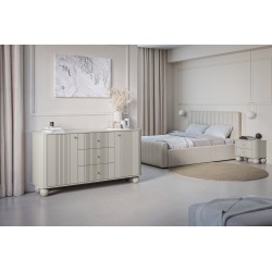 Zestaw szafek nocnych Vesper 56 cm - kaszmir / złote uchwyty / nogi kule Zestaw szafek nocnych Vesper 56 cm - kaszmir / złote uchwyty / nogi kule