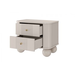 Zestaw szafek nocnych Vesper 56 cm - kaszmir / złote uchwyty / nogi kule Zestaw szafek nocnych Vesper 56 cm - kaszmir / złote uchwyty / nogi kule