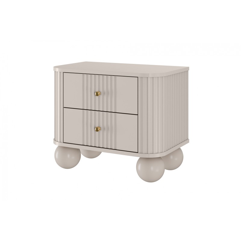 Zestaw szafek nocnych Vesper 56 cm - kaszmir / złote uchwyty / nogi kule Zestaw szafek nocnych Vesper 56 cm - kaszmir / złote uchwyty / nogi kule