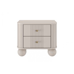 Zestaw szafek nocnych Vesper 56 cm - kaszmir / złote uchwyty / nogi kule Zestaw szafek nocnych Vesper 56 cm - kaszmir / złote uchwyty / nogi kule