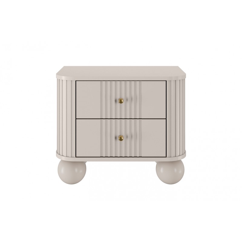 Zestaw szafek nocnych Vesper 56 cm - kaszmir / złote uchwyty / nogi kule Zestaw szafek nocnych Vesper 56 cm - kaszmir / złote uchwyty / nogi kule