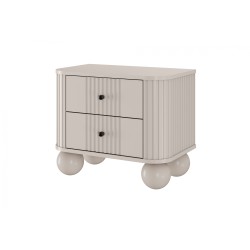 Zestaw szafek nocnych Vesper 56 cm - kaszmir / czarne uchwyty / nogi kule Zestaw szafek nocnych Vesper 56 cm - kaszmir / czarne uchwyty / nogi kule