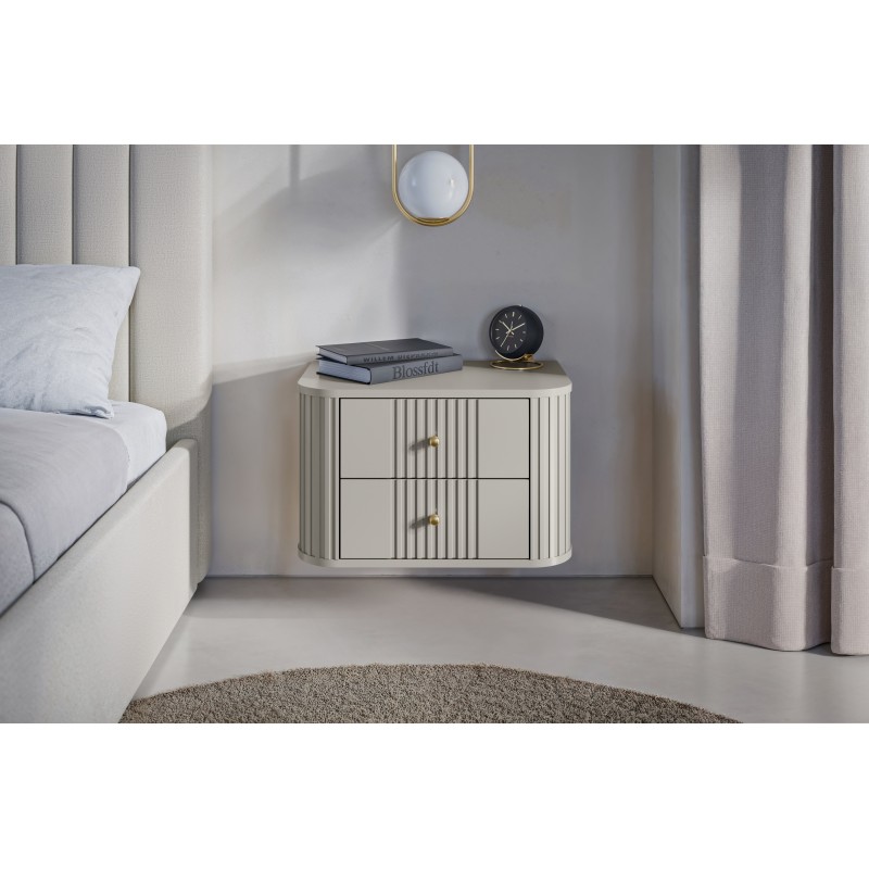 Zestaw szafek nocnych wiszących Vesper 56 cm - kaszmir / złote uchwyty Zestaw szafek nocnych wiszących Vesper 56 cm - kaszmir / złote uchwyty