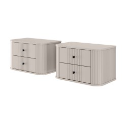 Zestaw szafek nocnych Vesper 56 cm - kaszmir, czarne uchwyty