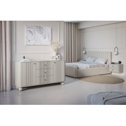 Zestaw szafek nocnych wiszących Vesper 56 cm - kaszmir / czarne uchwyty Zestaw szafek nocnych wiszących Vesper 56 cm - kaszmir / czarne uchwyty