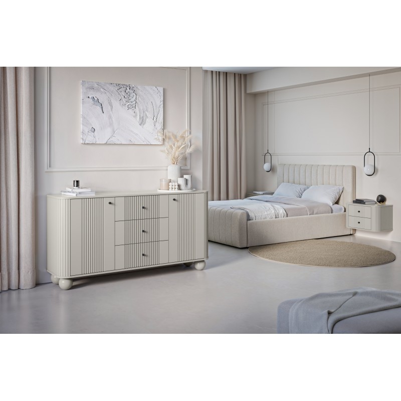 Zestaw szafek nocnych wiszących Vesper 56 cm - kaszmir / czarne uchwyty Zestaw szafek nocnych wiszących Vesper 56 cm - kaszmir / czarne uchwyty