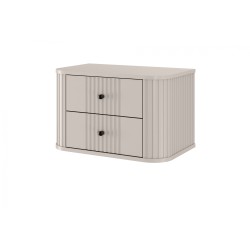 Zestaw szafek nocnych wiszących Vesper 56 cm - kaszmir / czarne uchwyty Zestaw szafek nocnych wiszących Vesper 56 cm - kaszmir / czarne uchwyty