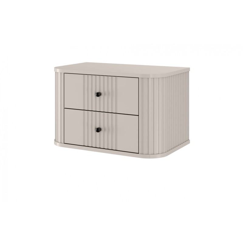 Zestaw szafek nocnych wiszących Vesper 56 cm - kaszmir / czarne uchwyty Zestaw szafek nocnych wiszących Vesper 56 cm - kaszmir / czarne uchwyty