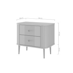 Zestaw szafek nocnych Vesper 56 cm - kaszmir / orzech / złote nogi Zestaw szafek nocnych Vesper 56 cm - kaszmir / orzech / złote nogi