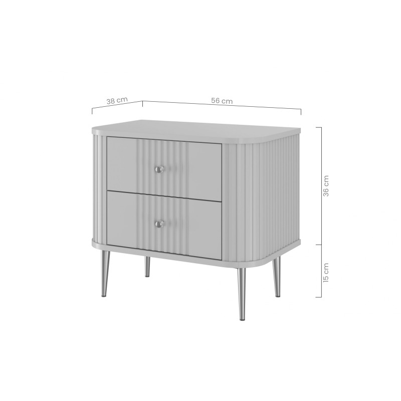 Zestaw szafek nocnych Vesper 56 cm - kaszmir / orzech / złote nogi Zestaw szafek nocnych Vesper 56 cm - kaszmir / orzech / złote nogi