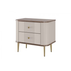 Zestaw szafek nocnych Vesper 56 cm - kaszmir / orzech / złote nogi Zestaw szafek nocnych Vesper 56 cm - kaszmir / orzech / złote nogi