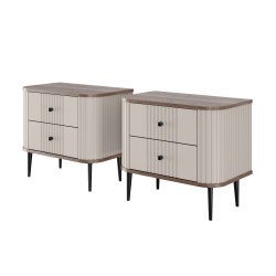Zestaw szafek nocnych Vesper 56 cm - kaszmir / orzech