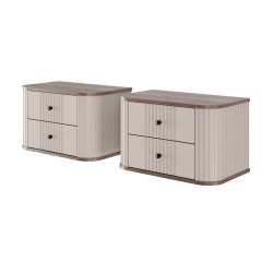 Zestaw szafek nocnych Vesper 56 cm - kaszmir / orzech