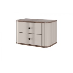 Zestaw szafek nocnych wiszących Vesper 56 cm - kaszmir / orzech / czarne uchwyty Zestaw szafek nocnych wiszących Vesper 56 cm - kaszmir / orzech / czarne uchwyty