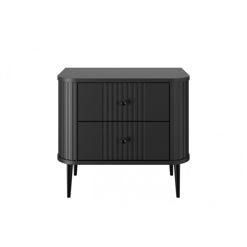 Zestaw szafek nocnych Vesper 56 cm - czarny / czarne nogi Zestaw szafek nocnych Vesper 56 cm - czarny / czarne nogi