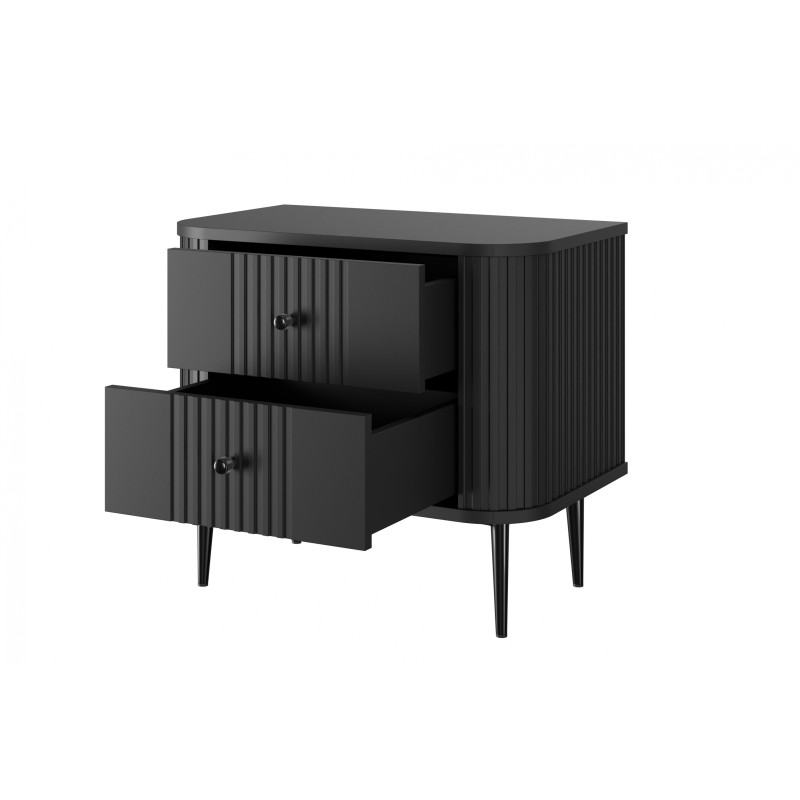 Zestaw szafek nocnych Vesper 56 cm - czarny / czarne nogi Zestaw szafek nocnych Vesper 56 cm - czarny / czarne nogi