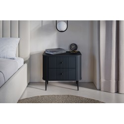 Zestaw szafek nocnych Vesper 56 cm - czarny / czarne nogi Zestaw szafek nocnych Vesper 56 cm - czarny / czarne nogi