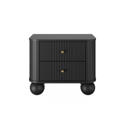 Zestaw szafek nocnych Vesper 56 cm - czarny / złote uchwyty / nogi kule Zestaw szafek nocnych Vesper 56 cm - czarny / złote uchwyty / nogi kule