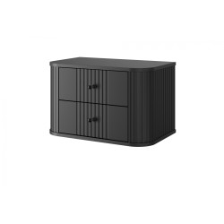 Zestaw szafek nocnych wiszących Vesper 56 cm - czarny / czarne uchwyty Zestaw szafek nocnych wiszących Vesper 56 cm - czarny / czarne uchwyty