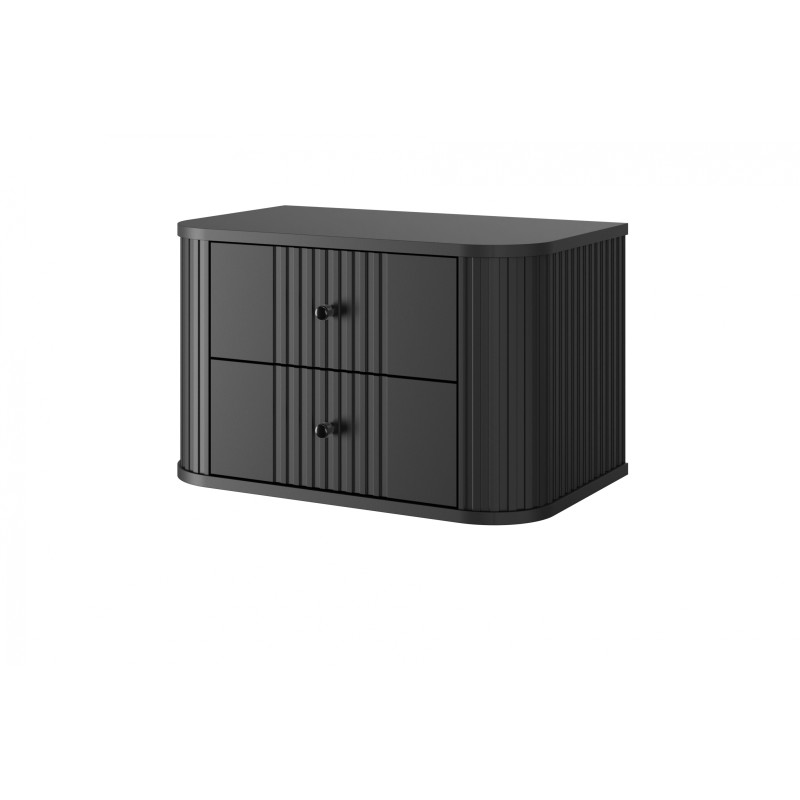 Zestaw szafek nocnych wiszących Vesper 56 cm - czarny / czarne uchwyty Zestaw szafek nocnych wiszących Vesper 56 cm - czarny / czarne uchwyty