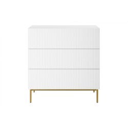 Komoda z szufladami Nicole 100 cm - biały mat / złote nóżki Komoda z szufladami Nicole 100 cm - biały mat / złote nóżki