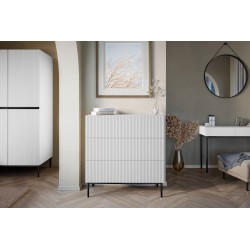 Komoda z szufladami Nicole 100 cm - biały mat / czarne nóżki Komoda z szufladami Nicole 100 cm - biały mat / czarne nóżki
