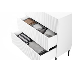 Komoda z szufladami Nicole 100 cm - biały mat / czarne nóżki Komoda z szufladami Nicole 100 cm - biały mat / czarne nóżki