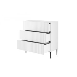 Komoda z szufladami Nicole 100 cm - biały mat / czarne nóżki Komoda z szufladami Nicole 100 cm - biały mat / czarne nóżki
