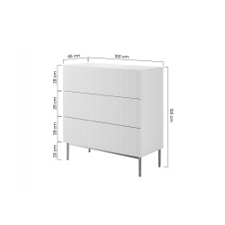 Komoda z szufladami Nicole 100 cm - czarny mat / złote nóżki Komoda z szufladami Nicole 100 cm - czarny mat / złote nóżki