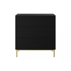 Komoda z szufladami Nicole 100 cm - czarny mat / złote nóżki Komoda z szufladami Nicole 100 cm - czarny mat / złote nóżki