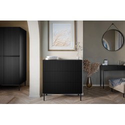 Komoda z szufladami Nicole 100 cm - czarny mat / czarne nóżki Komoda z szufladami Nicole 100 cm - czarny mat / czarne nóżki