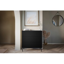 Komoda z szufladami Nicole 100 cm - czarny mat / czarne nóżki Komoda z szufladami Nicole 100 cm - czarny mat / czarne nóżki