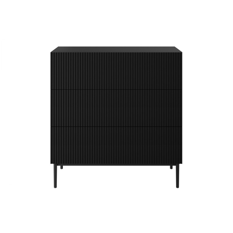 Komoda z szufladami Nicole 100 cm - czarny mat / czarne nóżki Komoda z szufladami Nicole 100 cm - czarny mat / czarne nóżki