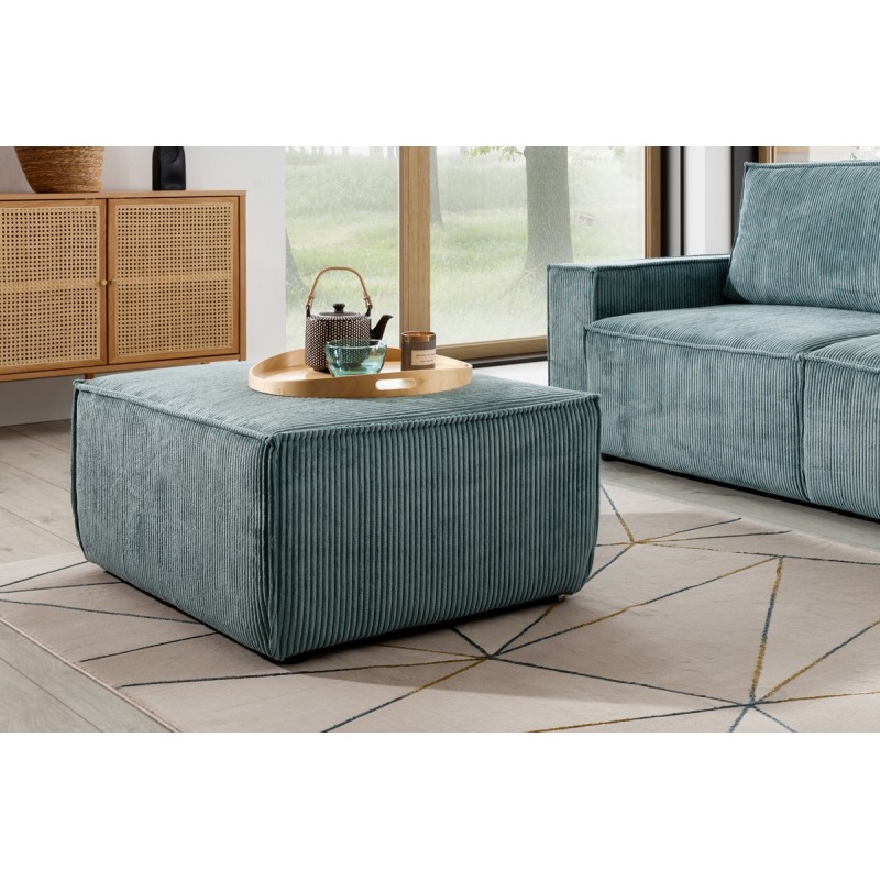 Pufa tapicerowana Flabio - zielony sztruks premium