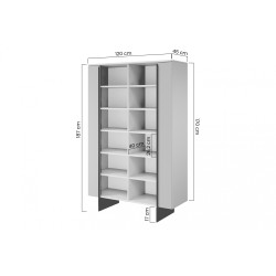 Witryna Larena z metalowymi nogami 120 cm - kaszmir / czarne nóżki Witryna Larena z metalowymi nogami 120 cm - kaszmir / czarne nóżki
