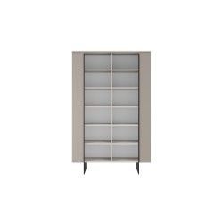 Witryna Larena z metalowymi nogami 120 cm - kaszmir / czarne nóżki Witryna Larena z metalowymi nogami 120 cm - kaszmir / czarne nóżki